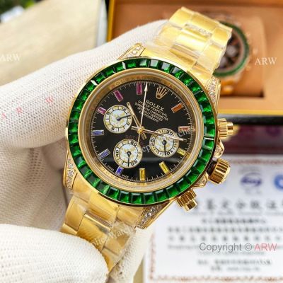 Copy Rolex Daytona Green Diamonds  Watches  40mm